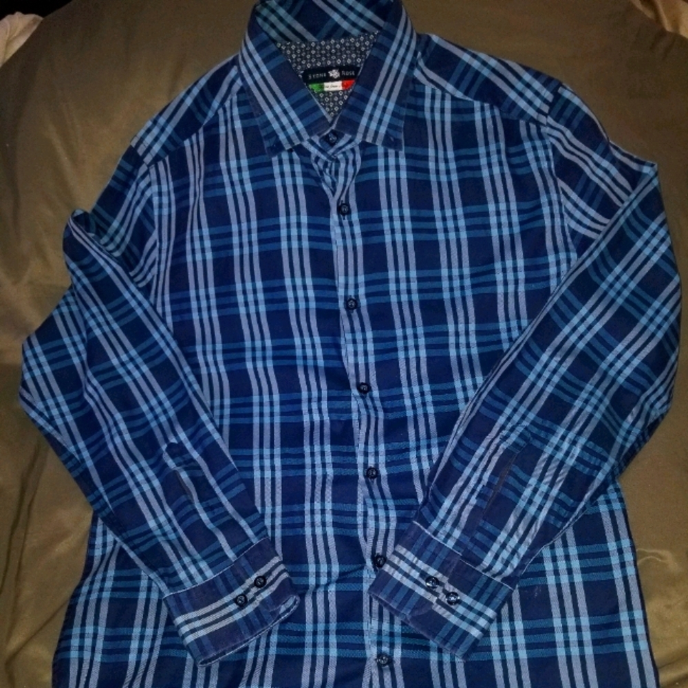 Plaid Long Sleeve Shirt (Blue)